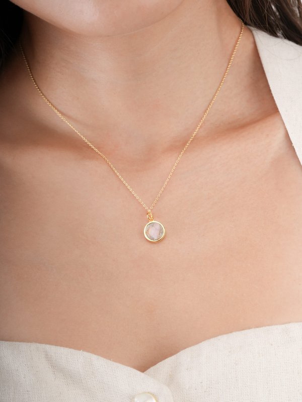 Opal coin necklace hotsell